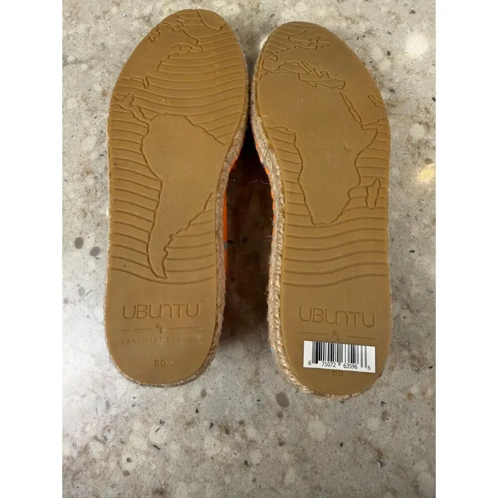 Ubuntu Life Afridrilles Flamingo Palm Canvas Espadrilles 8.5 Summer